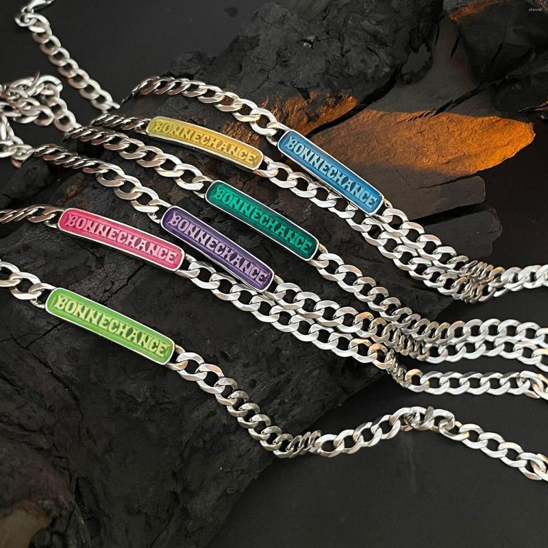 

Choker Enamel Color Good Luck Horizontal Brand Necklace For Women Aesthetic Charm Clavicle Chains Gentle Design Fashion Luxury Jewelry