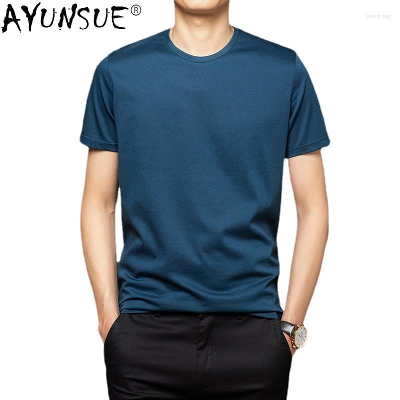 

Men' T Shirts Silk Men Shirt O Neck Summer Short Sleeve Korean Fashion Clothing Streetwear Tshirts Camisetas Hombre Verano WPY3692, Black