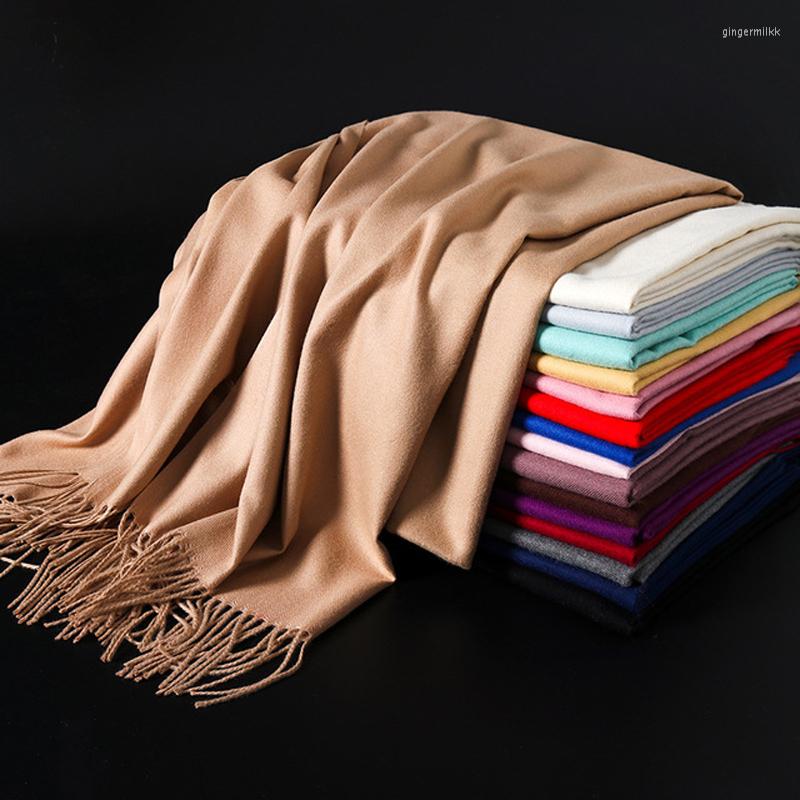 

Scarves Scarf Winter Luxury Women Solid Artificial Cashmere Pashmina Soft Travel Blanket Wraps All-match Poncho Cape