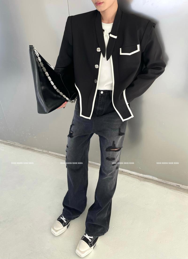 

Men's Jackets CV1093 Fashion Men's Coats & 2022 Runway Luxury European Design Party Style Clothing, Picture shown