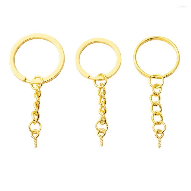 

Keychains 20pcs/lot Gold Aperture/ Flat Keycahin Key Ring Hang With Sheep Eye For Jewelry Wholesale