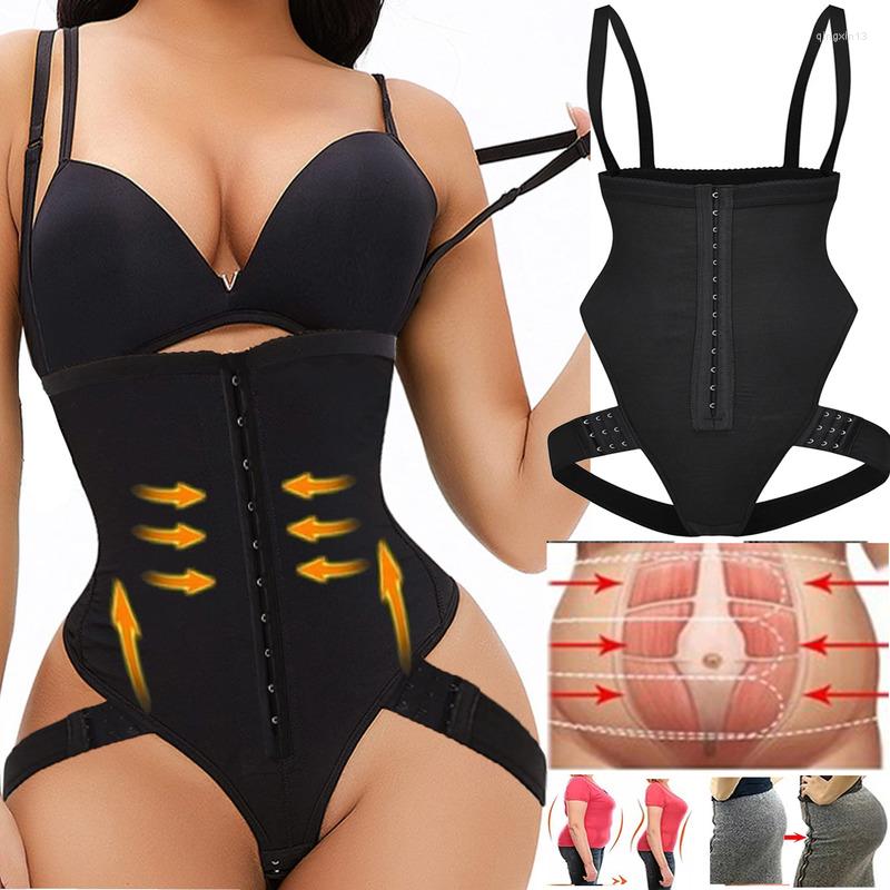 

Women' Shapers Women Waist Trainer Bust Abdomen Control Shapewear BuLifter Tummy Hip Lift Belly Bodysuit Corset Slimming Panties, T2 black lace