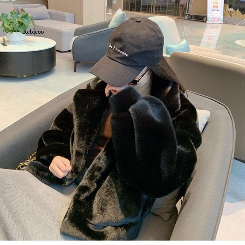 

Women' Fur Fluffy Loose Faux Coat Women Flare Raglan Sleeve Furry Jacket 2022 Fashion Autumn Winter Clothes, Red