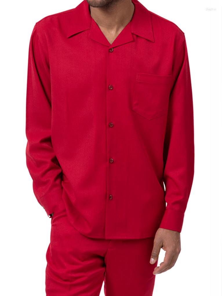 

Men' Tracksuits Men' Clothing Solid Color Red White Long-sleeved Top Suit Pants Outdoor Hawaiian Vacation Simple Soft And Comfortable, Ff207