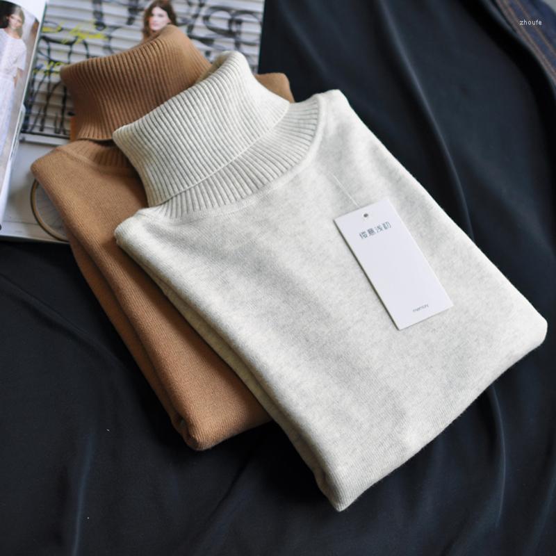 

Women's Sweaters 2022 Autumn And Winter Products Women's Sweater Pure Cotton Turtleneck Knitted Bottoming Korean Version Of Slim Slimmin, Black