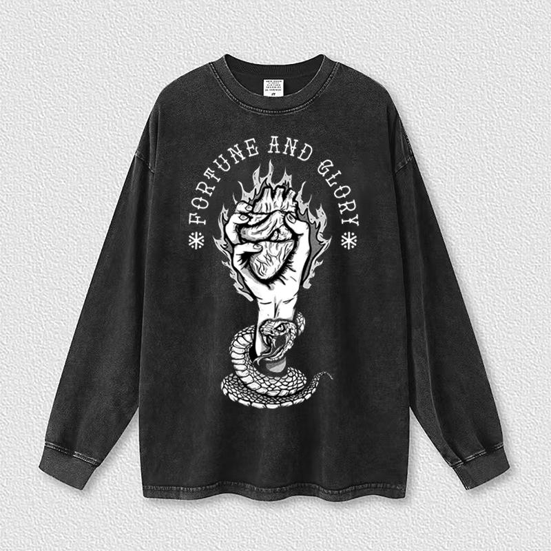 

Men's Hoodies Vintage Washed Hoodie Men's Gothic Graphic For Men Sweatshirts Cotton Streetwear Harajuku Retro Top Clothing, Bk-gothic20