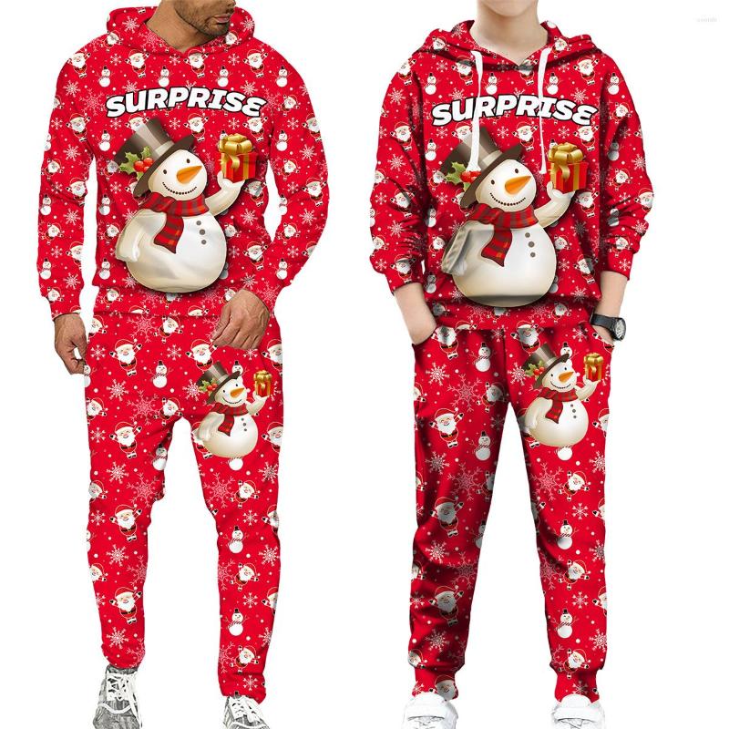 

Men's Tracksuits Santa Claus Print Long Sleeves Hoodie With Pants For Adults Kids Christmas Hoodie/Suits Whole Family Matching Clothes, Hoodie-a