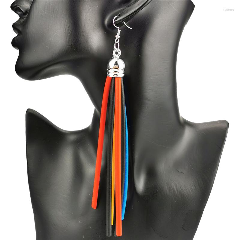 

Dangle Earrings UKEBAY Multicolor Tassel Women Long Drop 5 Colors Rubber Jewelry Gothic Ear Accessories Lengthen Earring