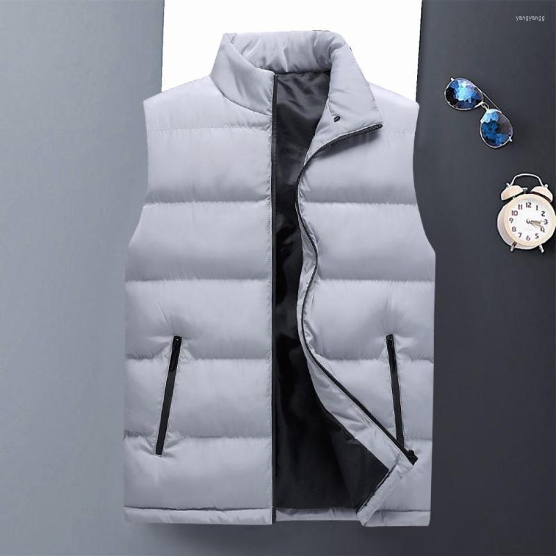 

Men's Vests Fashionable Sleeveless Waistcoat Portable Large Pocket 4 Colors Comfortable Antifreeze Men Coat Jacket, Grey