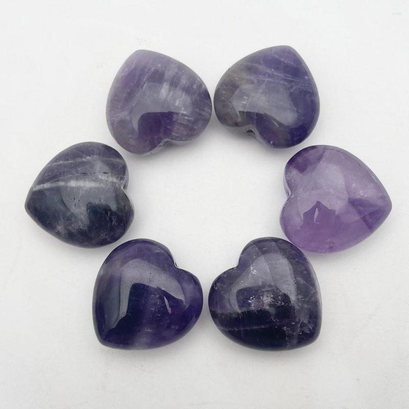

Pendant Necklaces Fashion 30mm Amethyst Heart Pendants Necklace For Jewelry Making 6Pc In Hole No Hook High Quality Charm Accessories