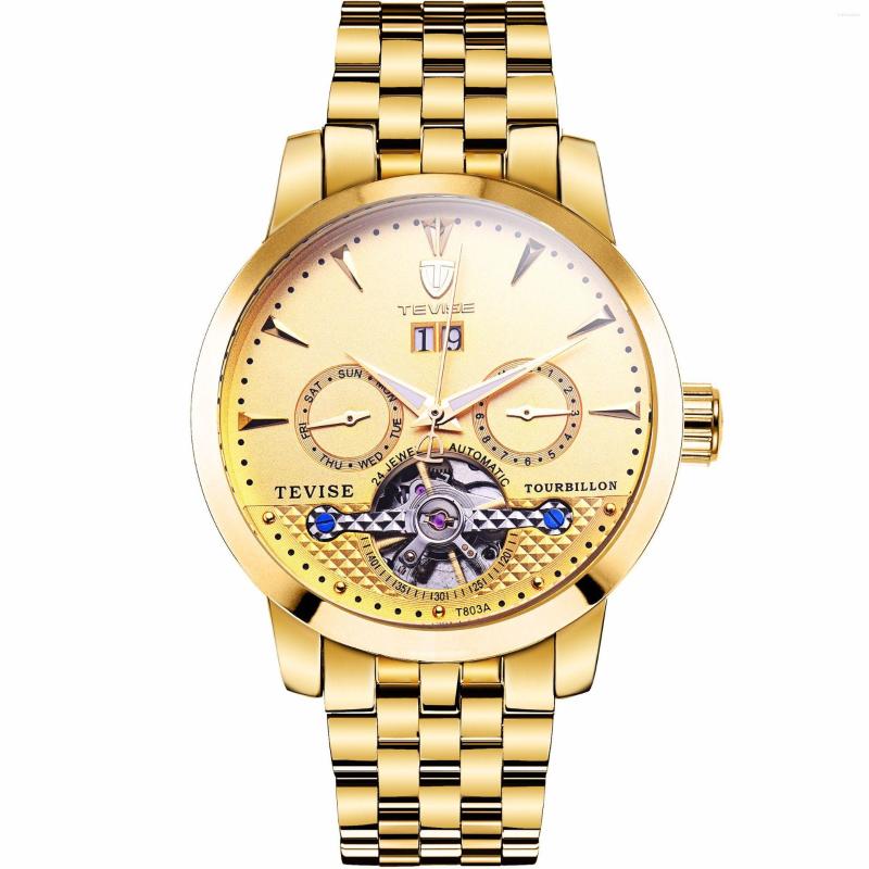

Wristwatches Tourbillon Automatic Mechanical Male Watch Waterproof, T803a