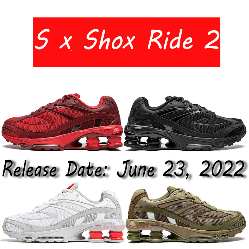 

New Fashion Football Shoes 809 Shox Ride 2 Collection White Grey Fog Flat Platinum Neutral Olive Electric Green Speed Red Black White Mens Sneakers Sports Trainers, Speed red 40-45
