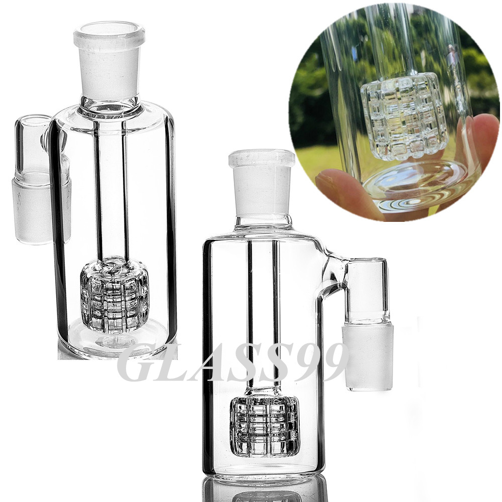 

45 90 Degrees Glass Ashcatcher with Stereo Matrix Perc 14mm 18mm Ash Catchers for Glass Bong Hookahs Heady Oil Rigs Water Pipe Accessory