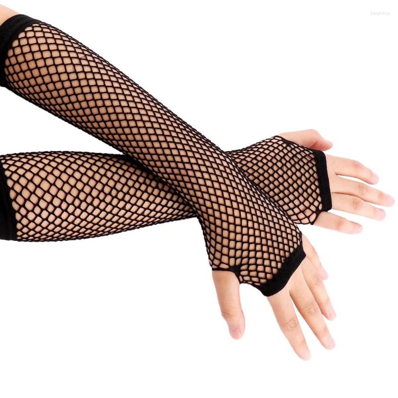 

Knee Pads 1 Pair Sexy Women Party Neon Fishnet Fingerless Long Gloves Sun Protection Sleeves Mesh Lace Thin Summer Arm Warmer, Green