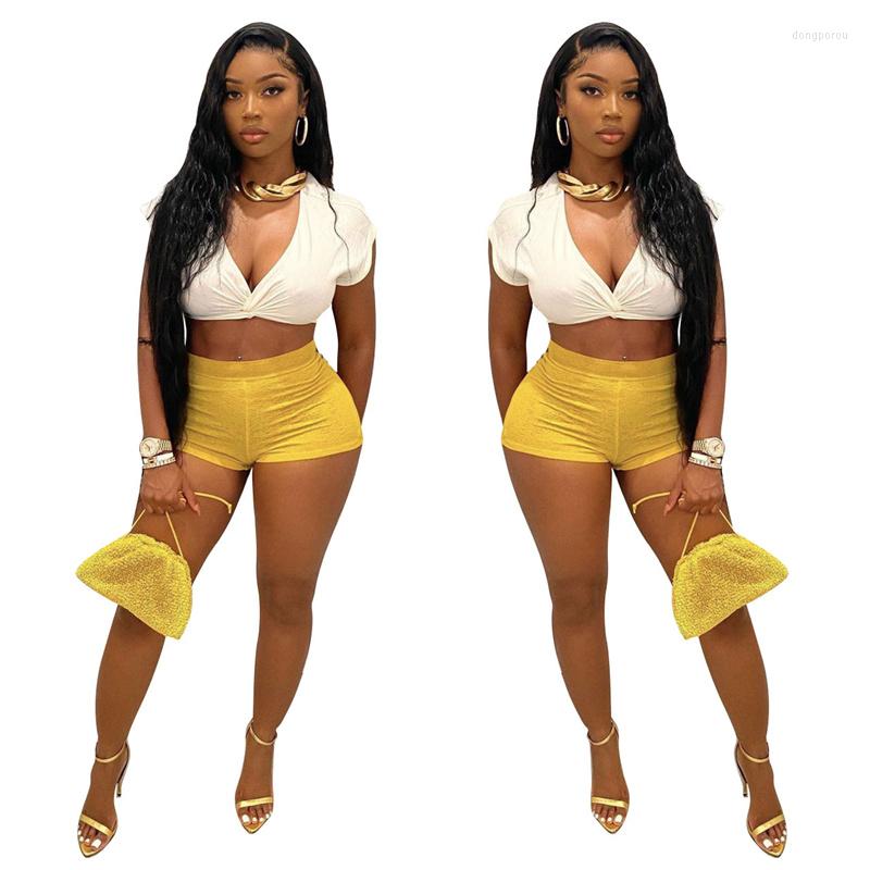 

Women' Tracksuits Special Design Women Set Solid Color Matching Two 2 Piece Outfits Sport Sweatsuits Summer, Yellow