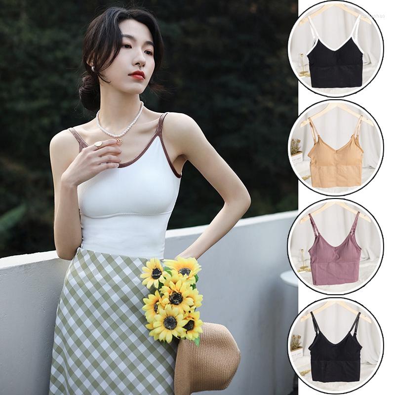 

Bustiers & Corsets Women Bralette Tops Backless Tube Top Crop Seamless Brassiere With Padded Streetwear Fitness Sports Bra Tanks, Black