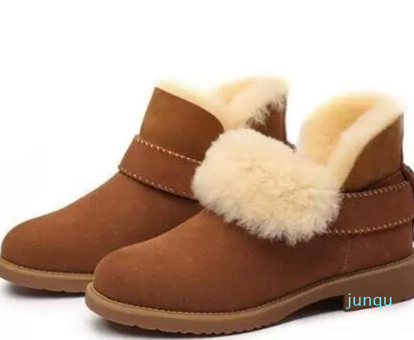 

Classic design new plus velvet boots Australian goatskin sheepskin snow Martin short female warm shoes waterproof 2023, With logo choose like color photo