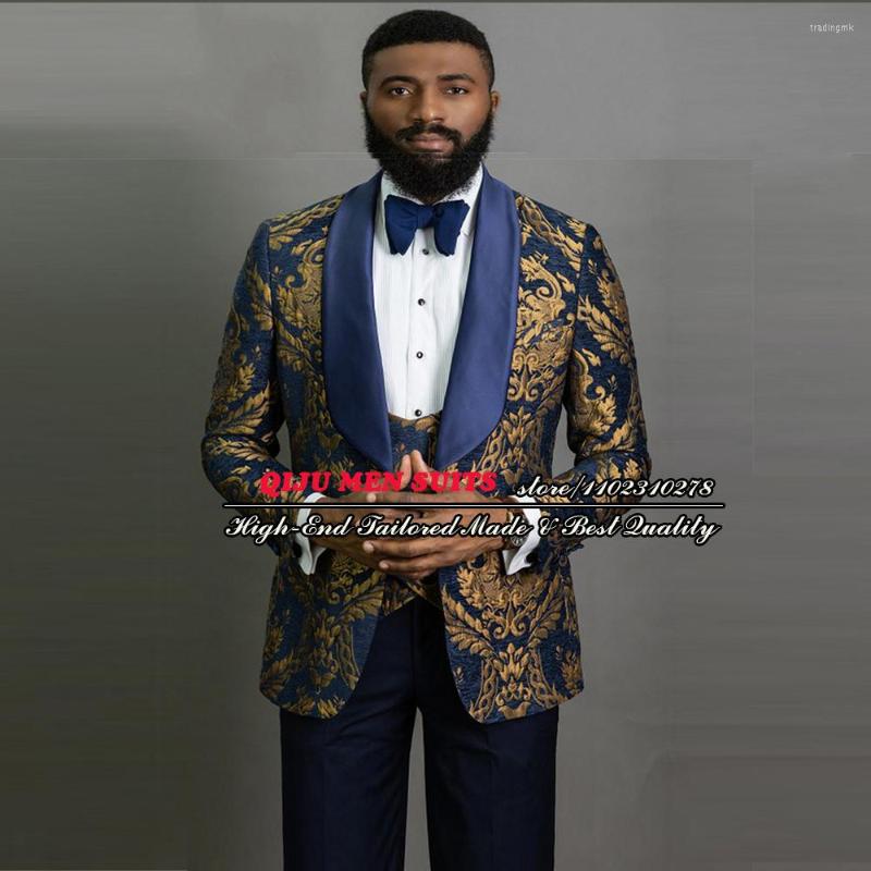 

Men's Suits Formal Wedding Tuxedo Slim Fit Groom Men Blazer Sets Navy Lapel Jacket Vest Pants 3 Pieces Male Terno De Luxo Masculino, Black
