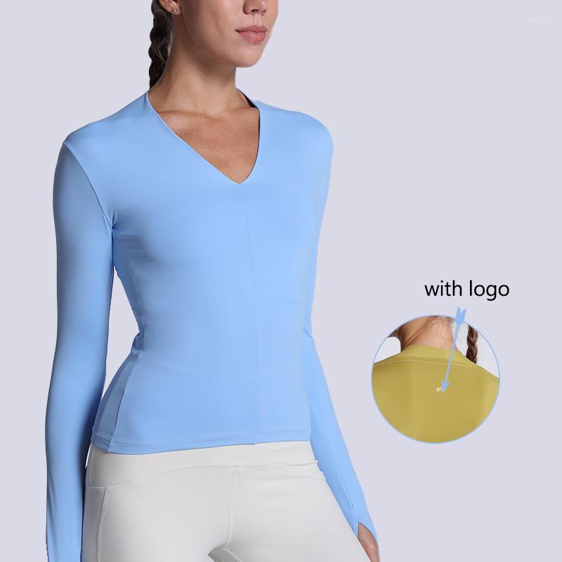 

Active Shirts Seamless Tight Yoga Long Sleeves Women' With Logo Lulualo Stretch Breathable Quick Dry Gym Clothes Running Sports T-Shirt, Yellow