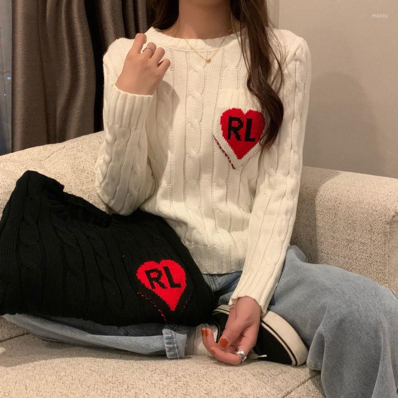 

Women' Sweaters Woman Chandails Spring And Autumn Slim Fit Long-Sleeved Knitted Women' Love Pullover Cropped Sweater, Black