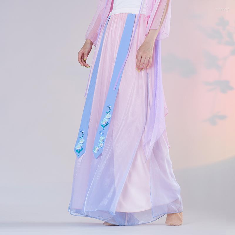 

Stage Wear Fairy Chinese Dance Pants Women Chiffon Folk Outfit Practice Performance Costume Festival Clothing JL4602, Only pants