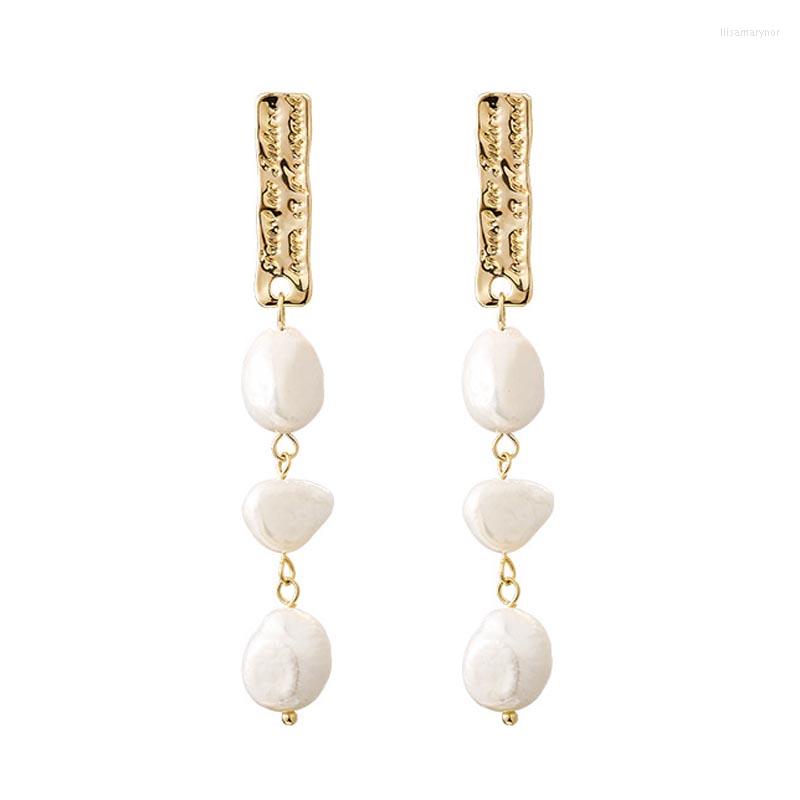 

Dangle Earrings High Quality Gold Plated Eardrop Jewelry 2022 Fashion Long Baroque Natural Freshwater Pearl For Women