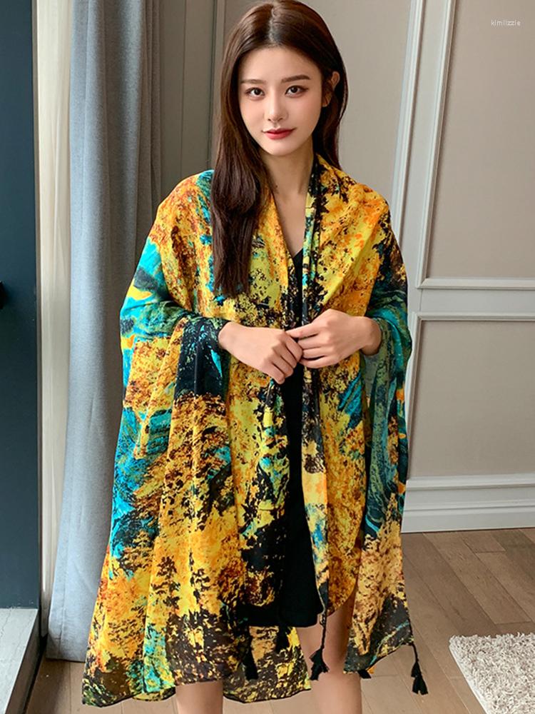 

Scarves Fashion Hijab Women Silk Scarf Print Boho Shawls Lady Femme Mujer Bandana Scarve Sarong Beach Wrap Pareo Bufanda Stoles Foulard