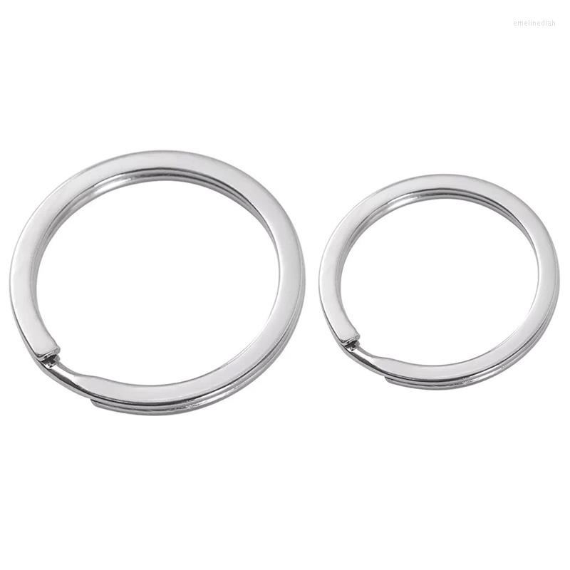 

Keychains 100 PCS Key Ring 304 Stainless Steel Split Flat Car Silver