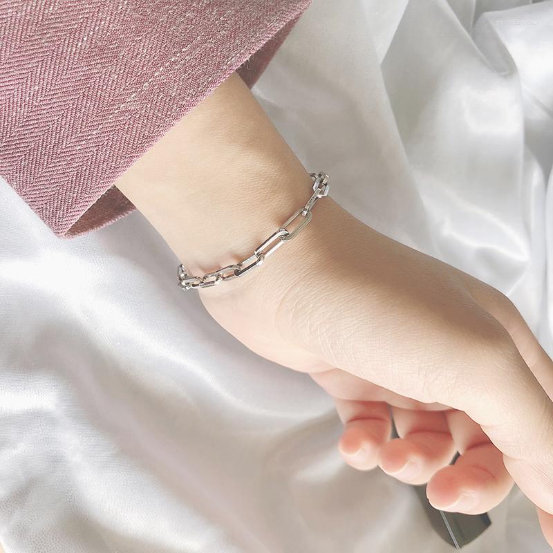 

Link Bracelets S925 Sterling Silver Bracelet Thick Chain Cross Japan And South Korea Retro Ins Personality Neutral Cool Girl