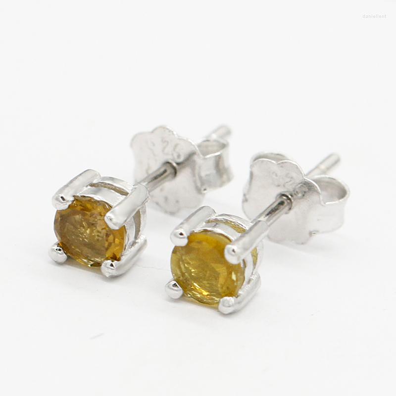 

Stud Earrings 925 Sterling Silver Women Fashion Simple Gold Zircon Punk Style For Girls Party Wedding Jewelry Gift