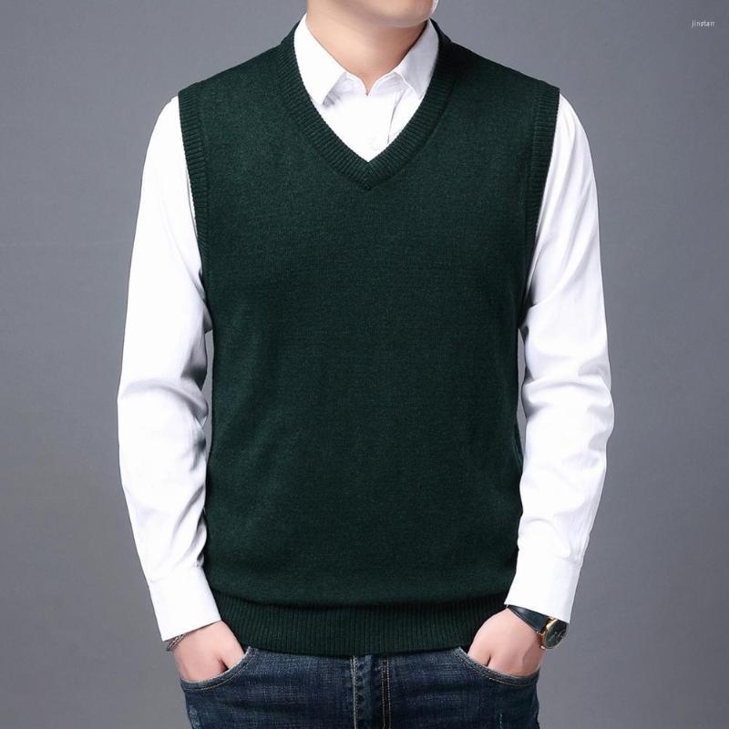 

Men's Vests Men Knitwear Anti-deformation Vest Coat Ribbed Bottom Straight Waistcoat, Black