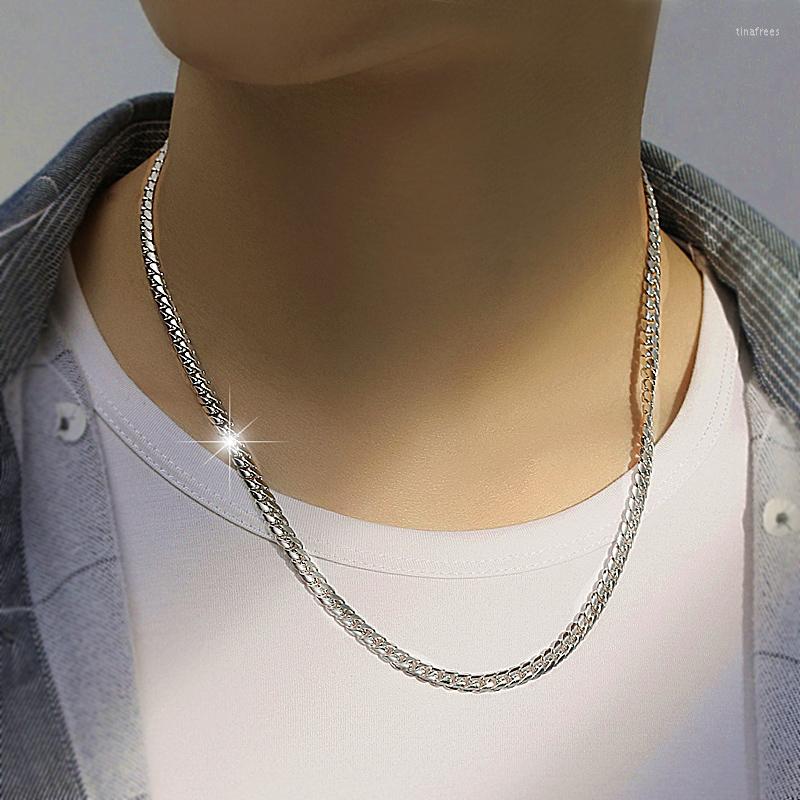 

Chains 925 Silver Men's Necklace Personality Fashion Short Hip Hop Boys' Chain Aggressive Decoration Korean Simple