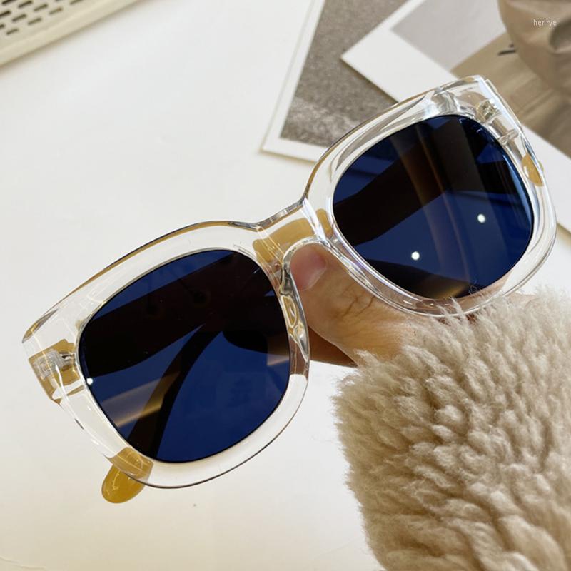 

Sunglasses Oversized Women 2022 Luxury Designer Clear Frame Square Sun Glasses Korea Lady Thick Eyewear UV400 Shades