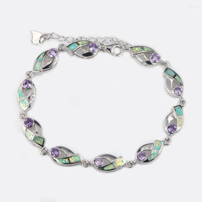 

Link Bracelets JLB-128 Design Green Fire Opal & 3A Zircon Fish Women Fashion Jewelry Gifts