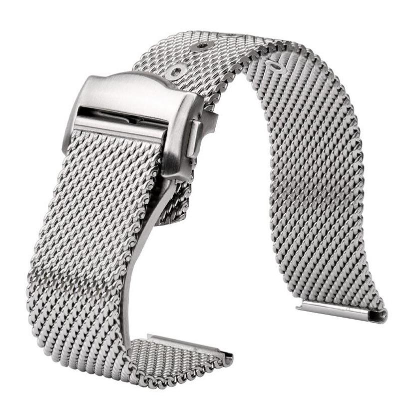 

Watch Bands Mesh Bracelet Accessories Men's 20MM Strap High Quality Stainless Steel Universal Watchband Replacement For280l