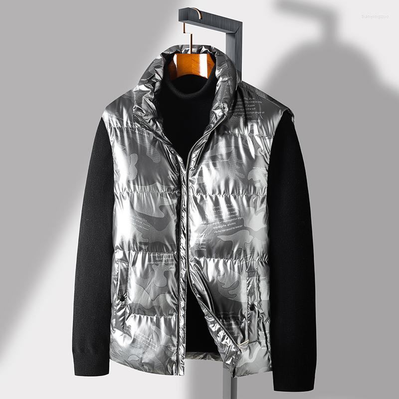 

Men's Vests 2022 Arrival Men Winter Vest Fashion Camouflage Korean Slin Fit Stand Collar Cotton Sleeveless Jackets Casual Brand Clothing, Black