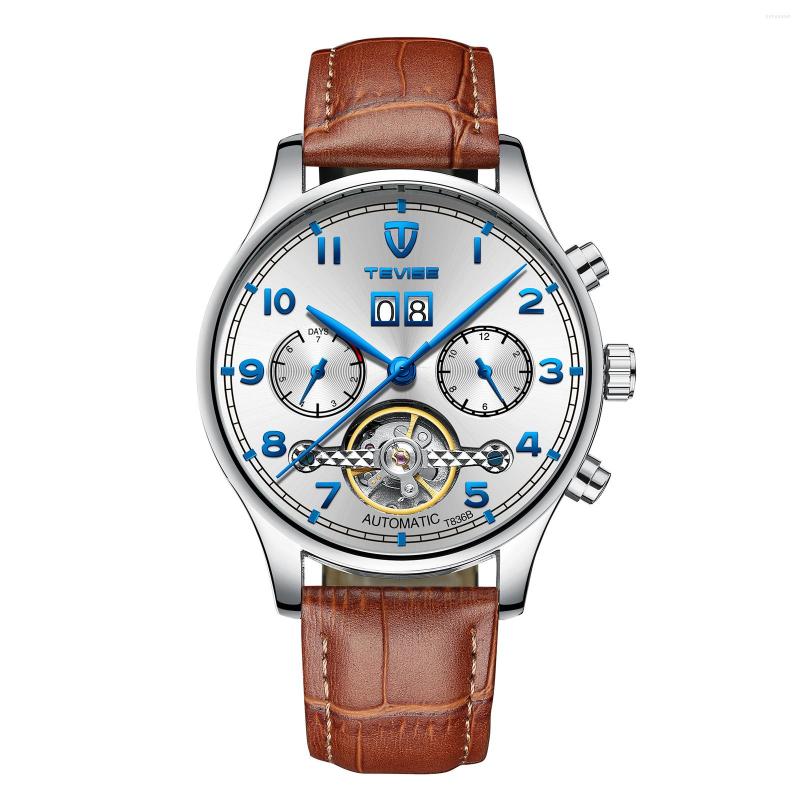 

Wristwatches Multifunctional Fashion Men's Watch Leisure Belt Business Mechanical Waterproof, T836b