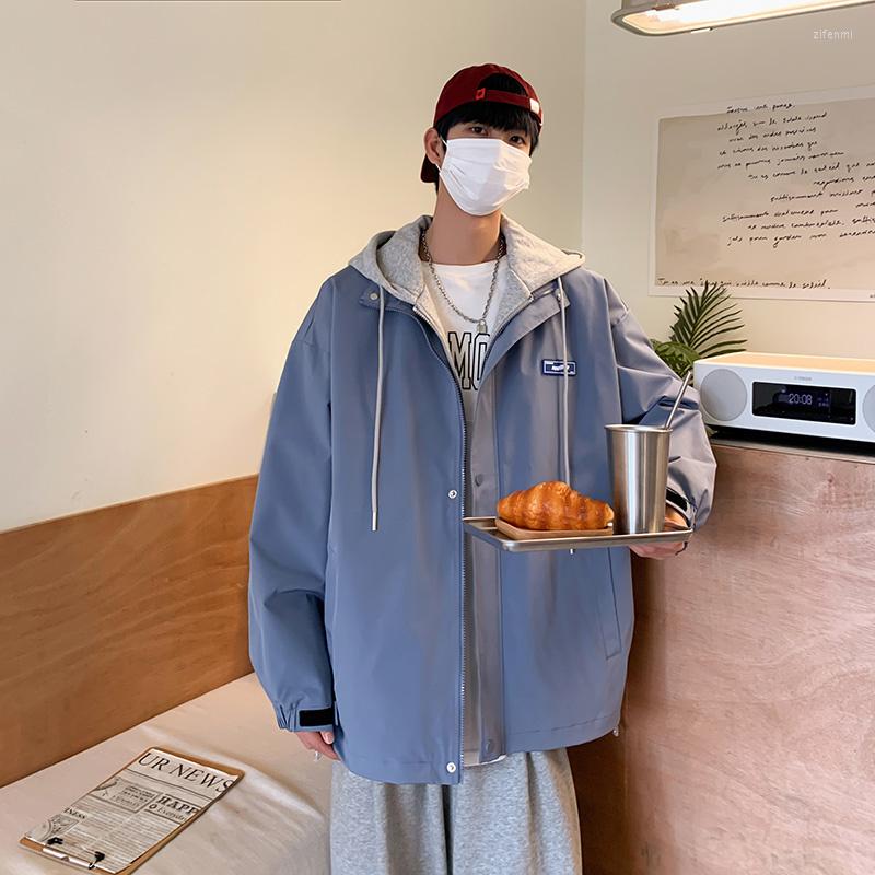 

Men' Jackets LBL 2022 Spring Autumn Jacket Men Casual Long Sleeve Hooded Harajuku Streetwear Women' Clothing Oversized Female Coat, Njkcy2121 dark blue