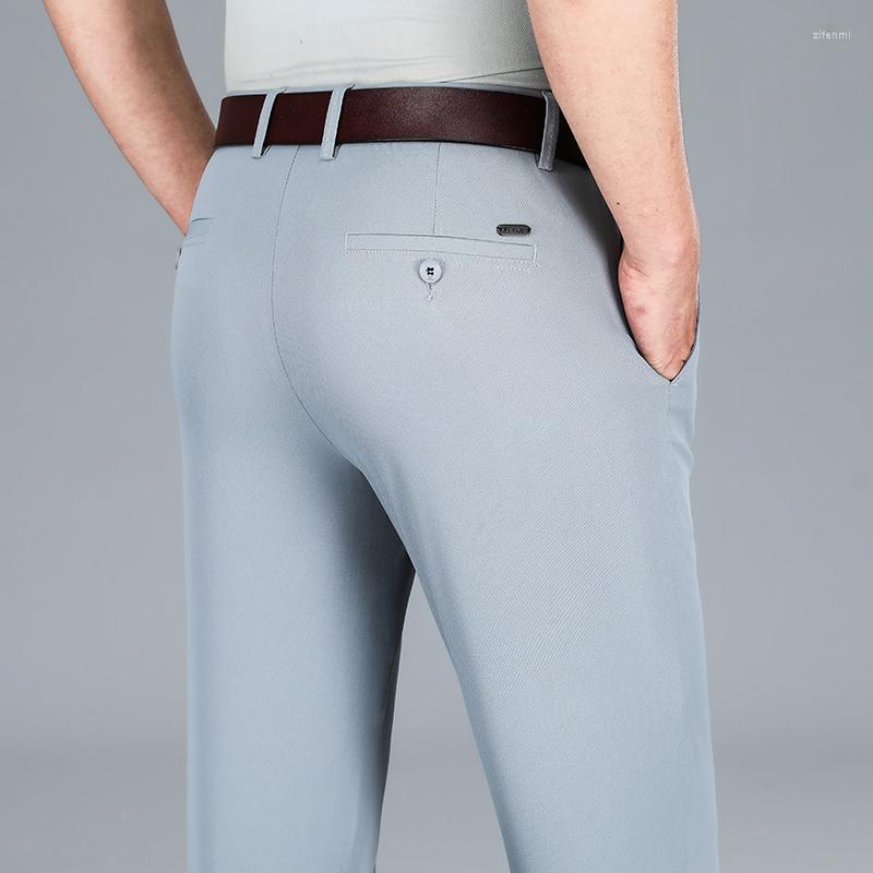 

Men's Pants Brand Men Clothing 2022 Summer Thin Classic Version Solid Color Elasticity Casual Business Suit Trousers Male, Black