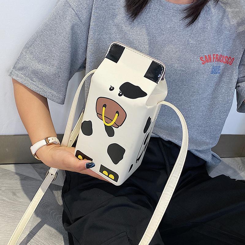 

Evening Bags Cute Milk Box Women Shoulder Lovely Drink Crossbody Bag Lady Cartoon Printing Women's 2022 Cows Pu Coin Phone Purse, Green