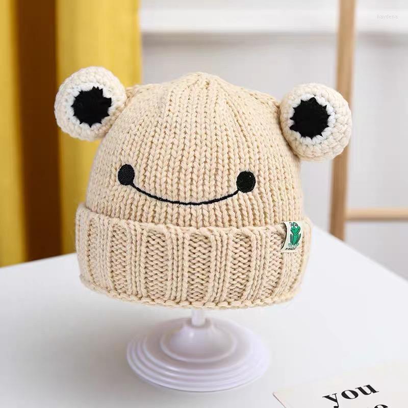 

Berets Baby Wool Hat Autumn And Winter Boys Girls Knit Pullover Super Cute Cartoon Warm, Black