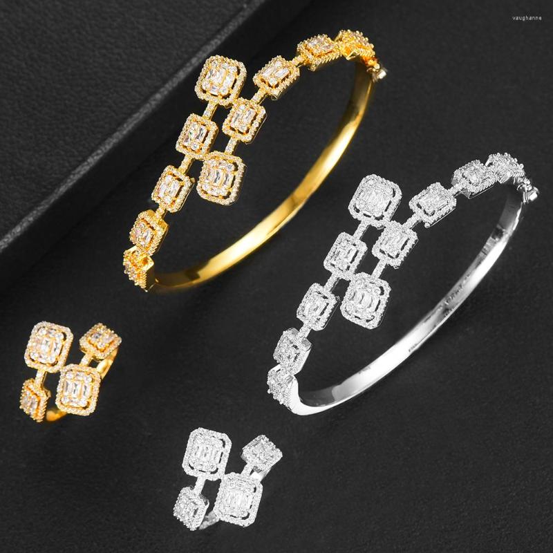 

Necklace Earrings Set High Quality Design Bohemia Fine Cute 2 PCS Open Bangle Ring Jewelry For Women Bridal Wedding Daily Party, Picture shown