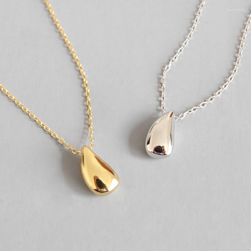 

Pendant Necklaces Korean 925 Sterling Silver Necklace For Women Simple Water Droplets High-grade Elegant Fashion Girl Jewelry
