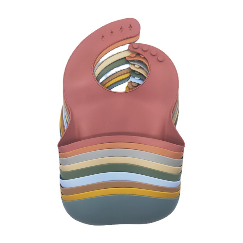 

BPA Free Waterproof Baby Bib With Food Catcher Wholesale Baby Silicone Feeding Bibs