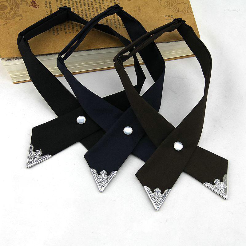 

Bow Ties Elegant Women Stylish Banquet Cross Tie Men Metal Head Collar Butterfly Wedding Party Neckwear Suit Adjustable Skinny Bowtie