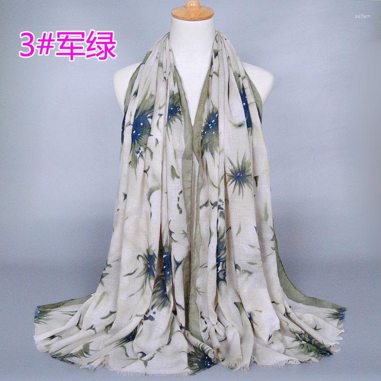 

Scarves 5pcs/lot Colourful Ladies Wrap Classic High Quality Scarves/scarf 5color Fashion Cotton Floral Shawls Muslim Hijab Solid