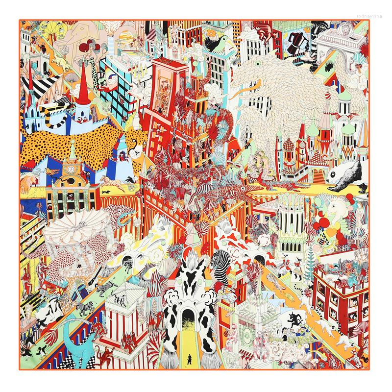 

Scarves 2022 Design Print Women Twill Silk Scarf Neck Head Wraps Square Animal Foulard Female Hijab Kerchief Bandana