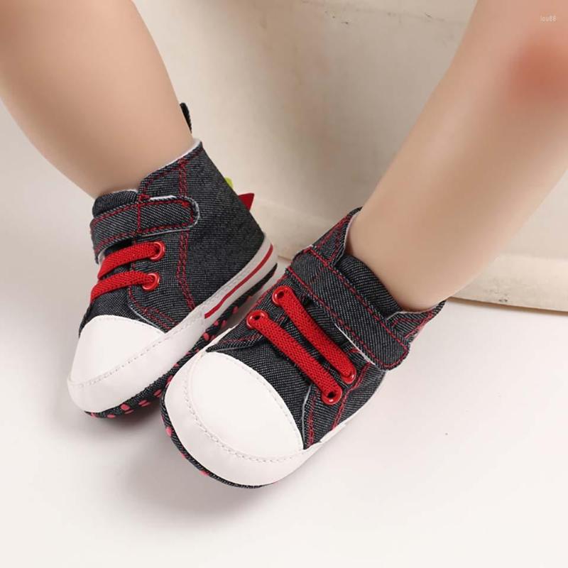 

First Walkers Baby Shoes Boys Soft Sole Canvas Walker Born Sport Sneaker Infant Girl Prewalker Fashion High Top Booties, Gray