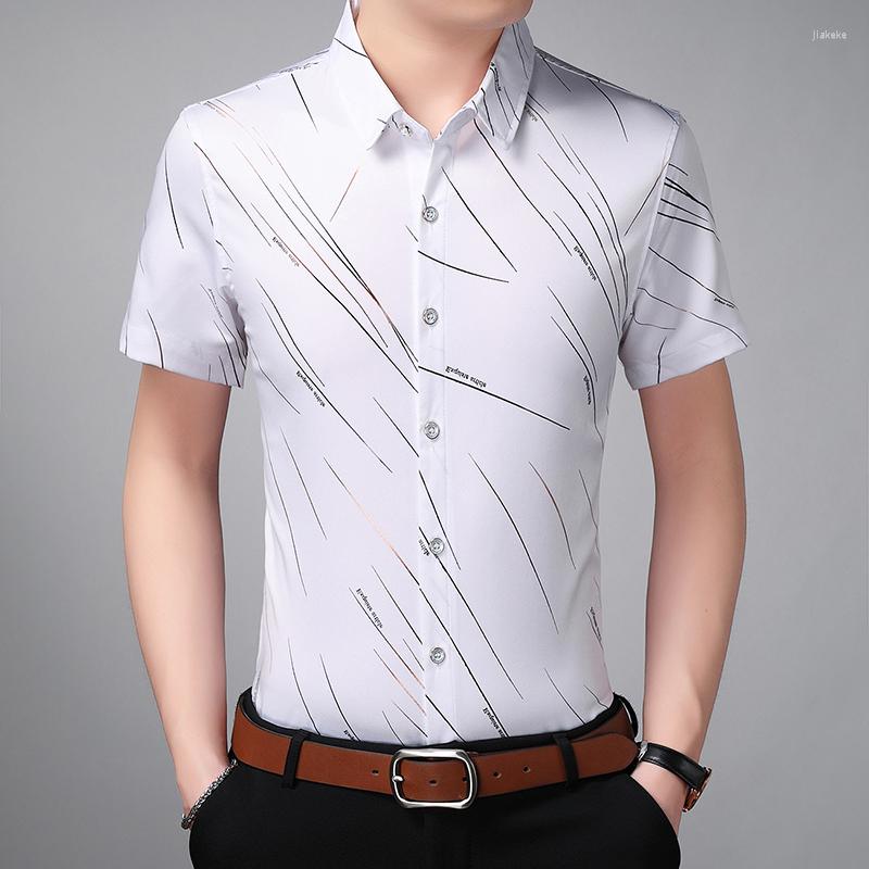 

Men's Casual Shirts Gold Print Men's Shirt 2022 Summer Fashion Luxury Short Sleeve Male Socail Business Office Plus Size 7XL, 6928 navy