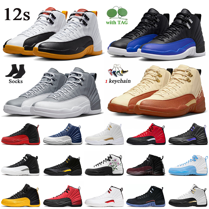 

Jumpman 12 Women Mens Basketball Shoes 12s Years in China Hyper Royal Stealth Eastside Golf Sneakers University Gold Reverse Flu Game, B42 black taxi 40-47